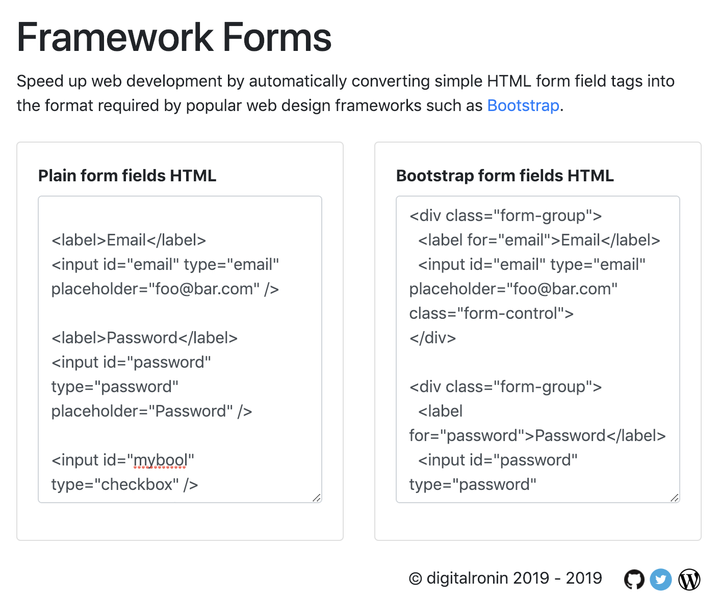 Framework Forms