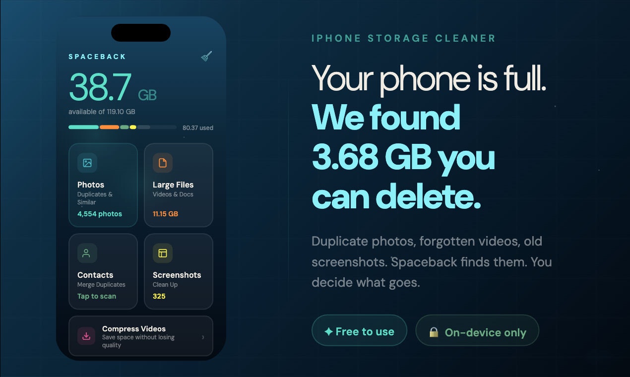 Spaceback — iPhone Storage Cleaner media 1