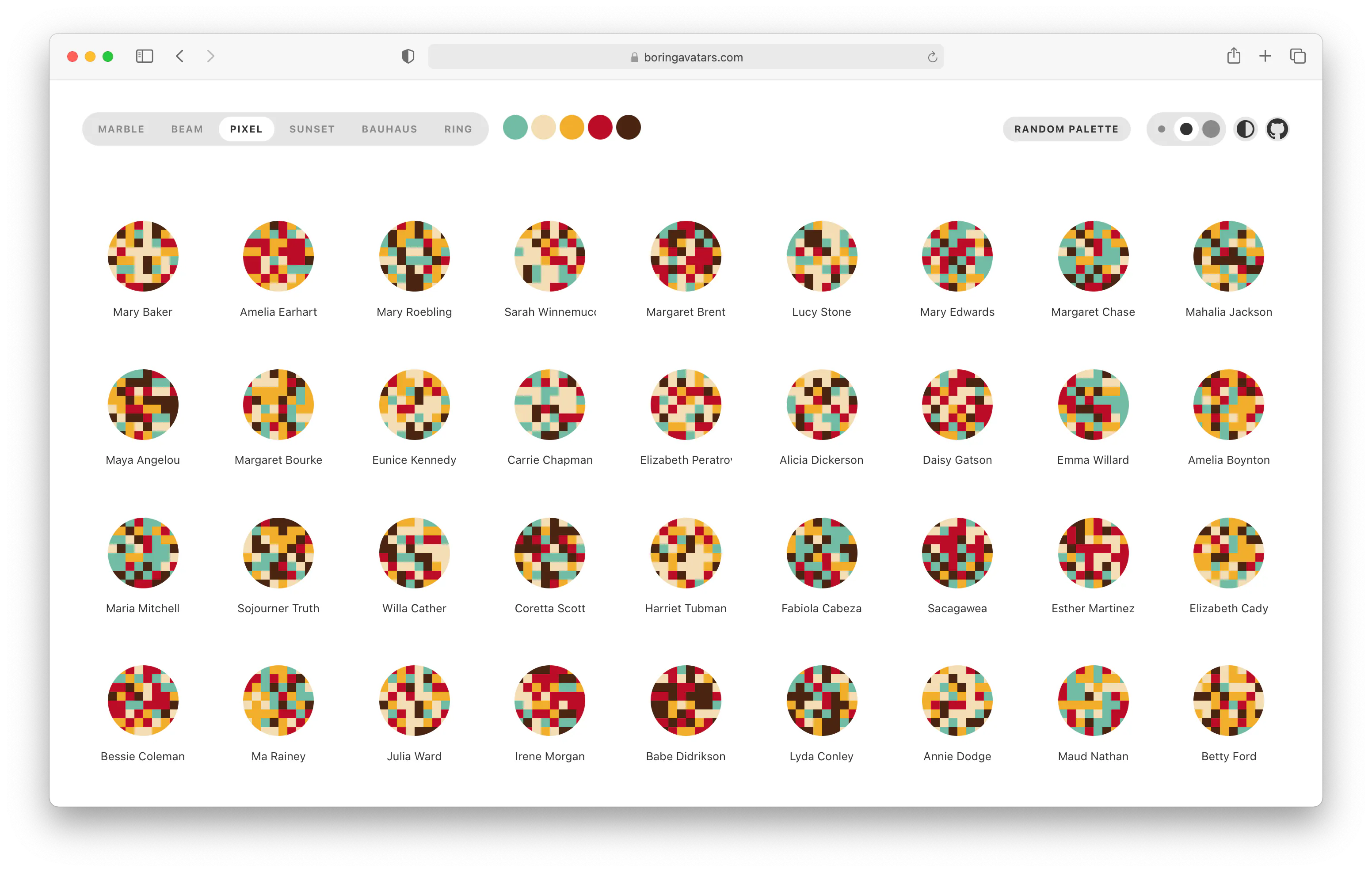Boring Avatars: JavaScript library to generate SVG avatars based on ...