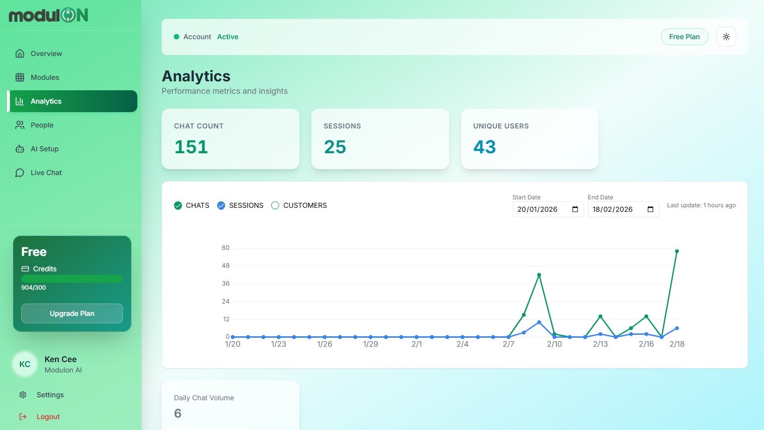 Modulon AI - Main product screenshot demonstrating key features and user interface