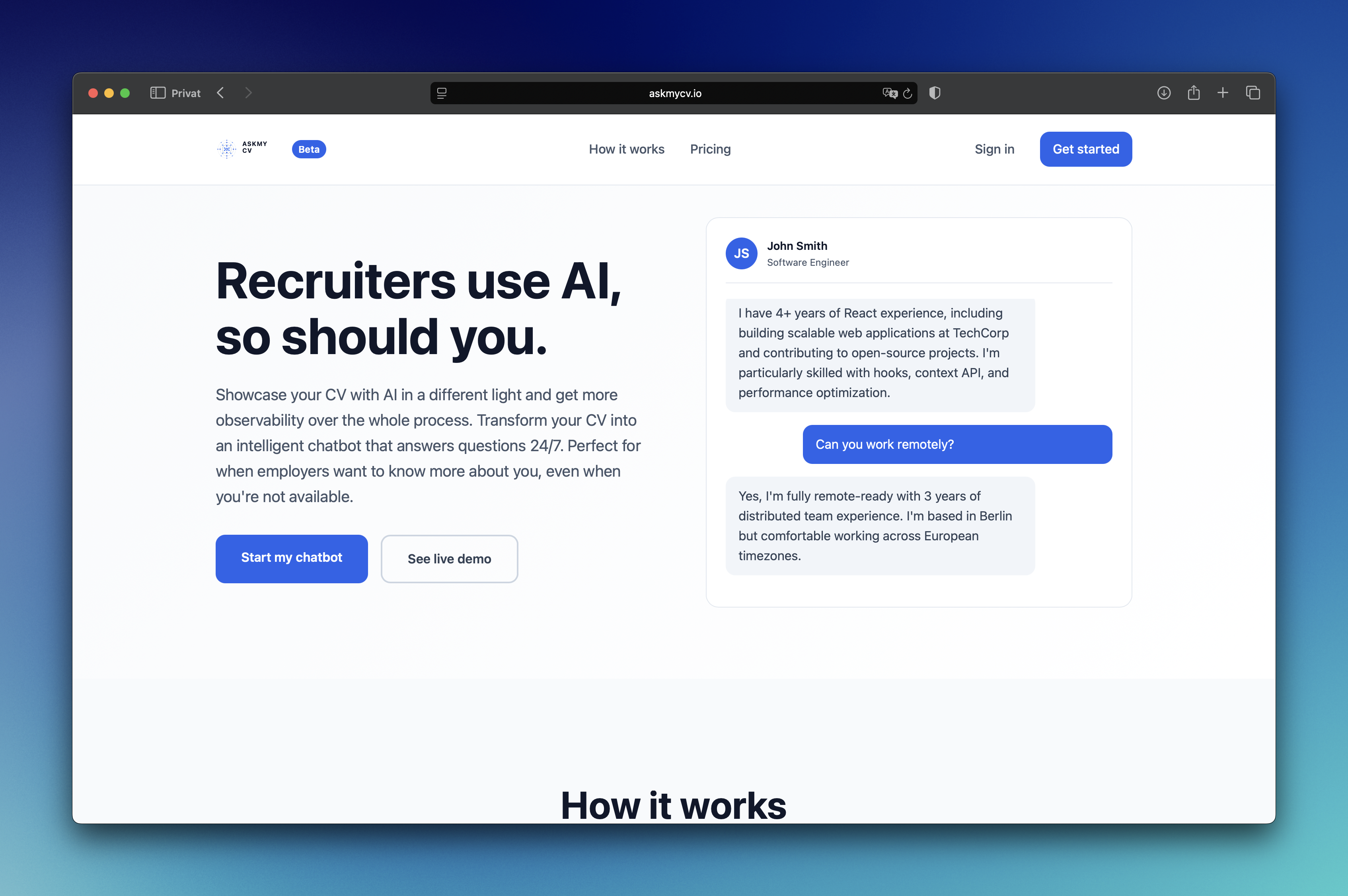 Chiedi al mio CV - Mostra il tuo CV con AI sotto una luce diversa. media 1