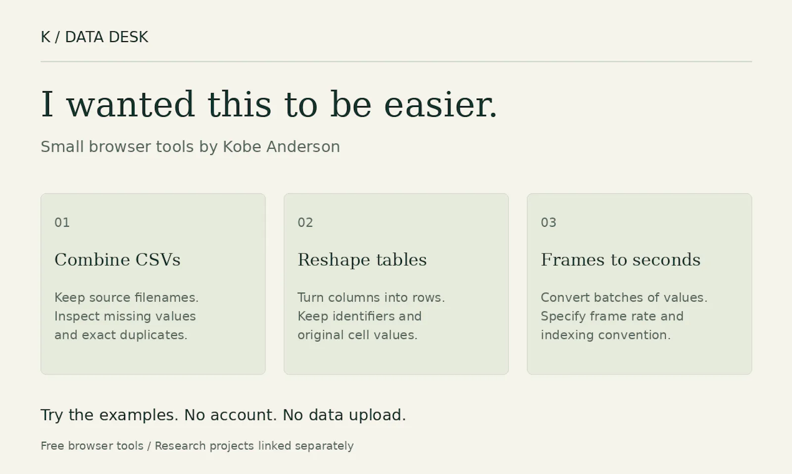 Data Desk screenshot 1