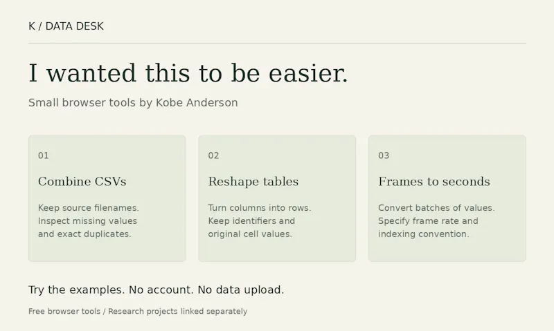 Data Desk screenshot 1