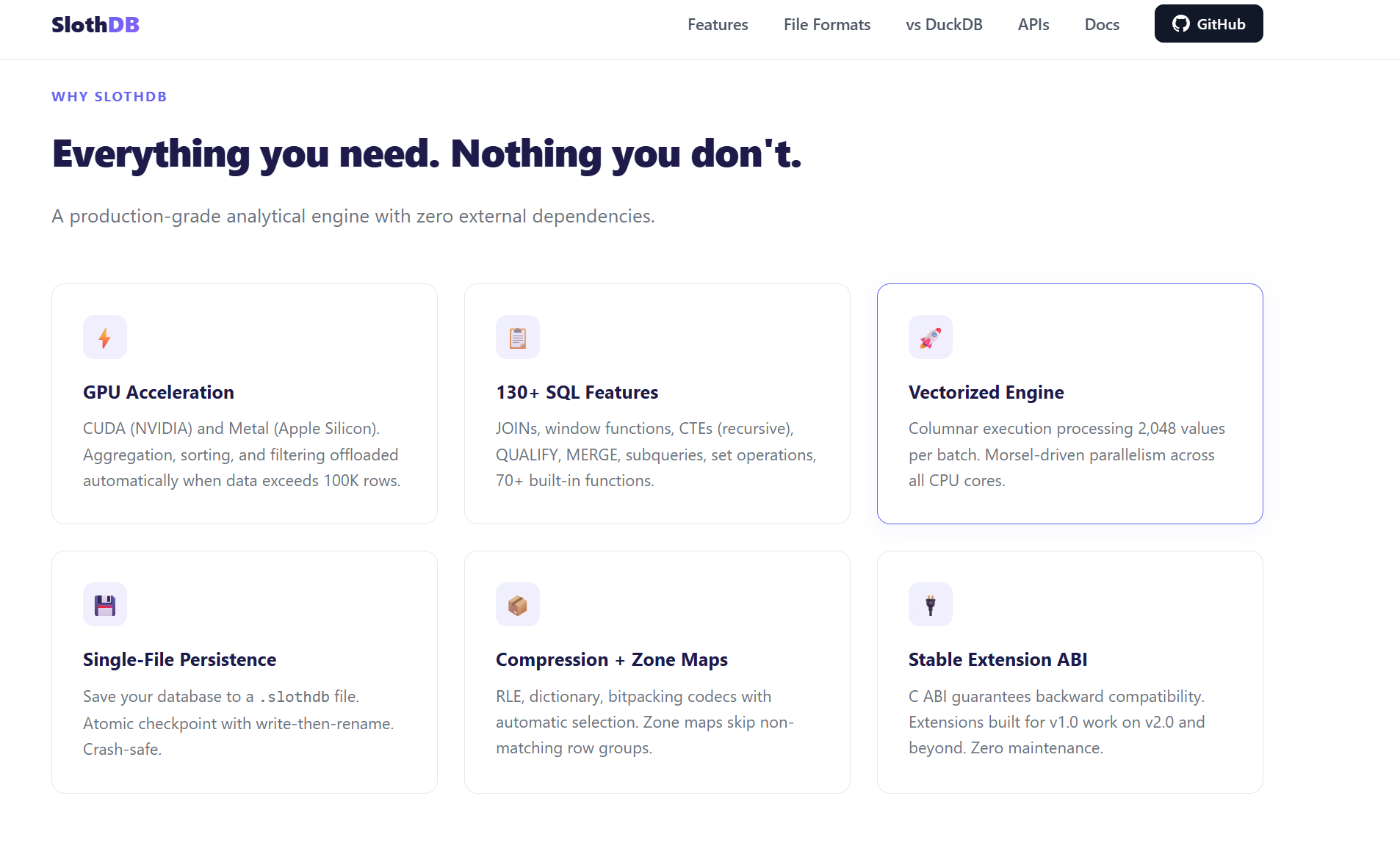 SlothDB gallery image