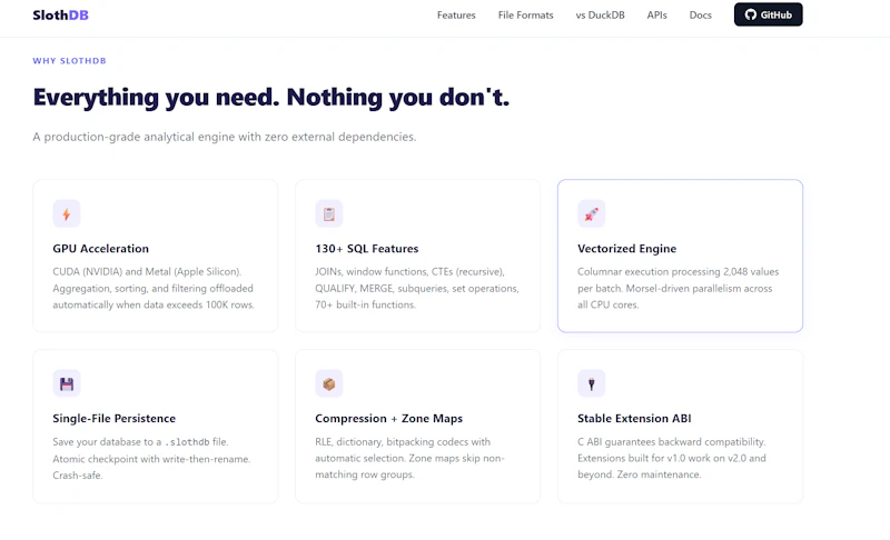SlothDB screenshot 5