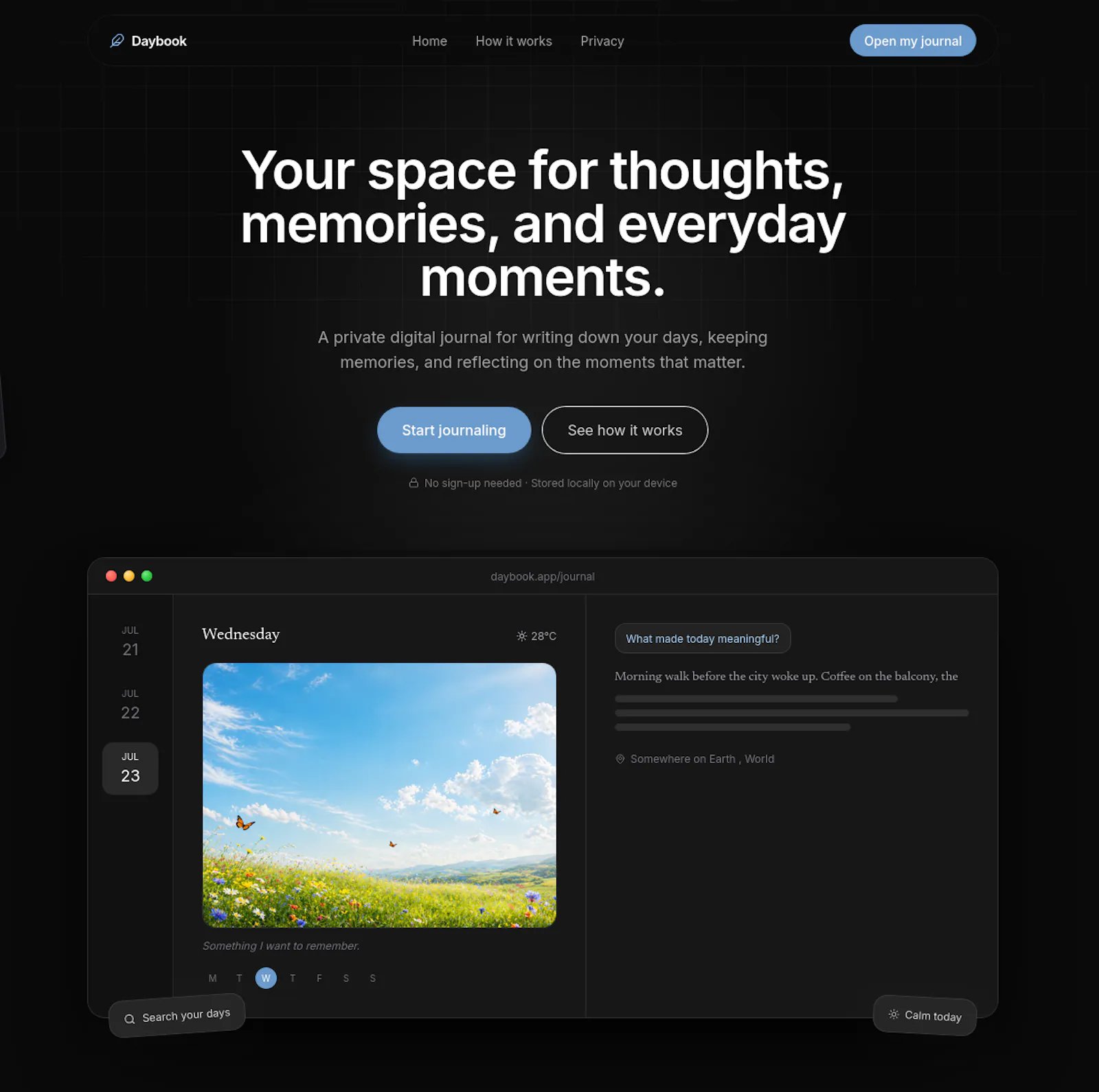 Daybook  screenshot 1