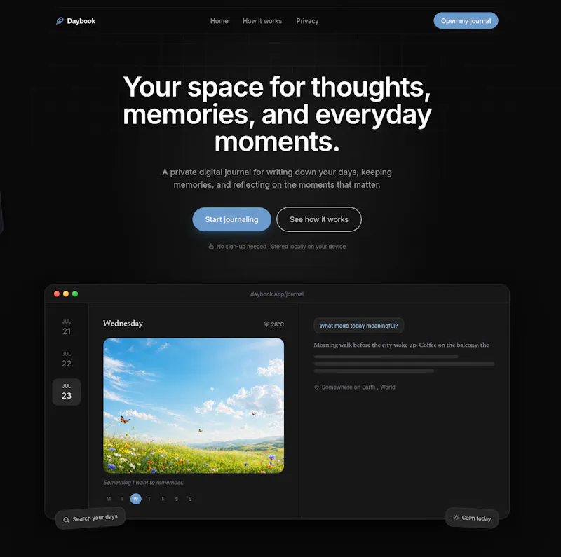 Daybook  screenshot 1