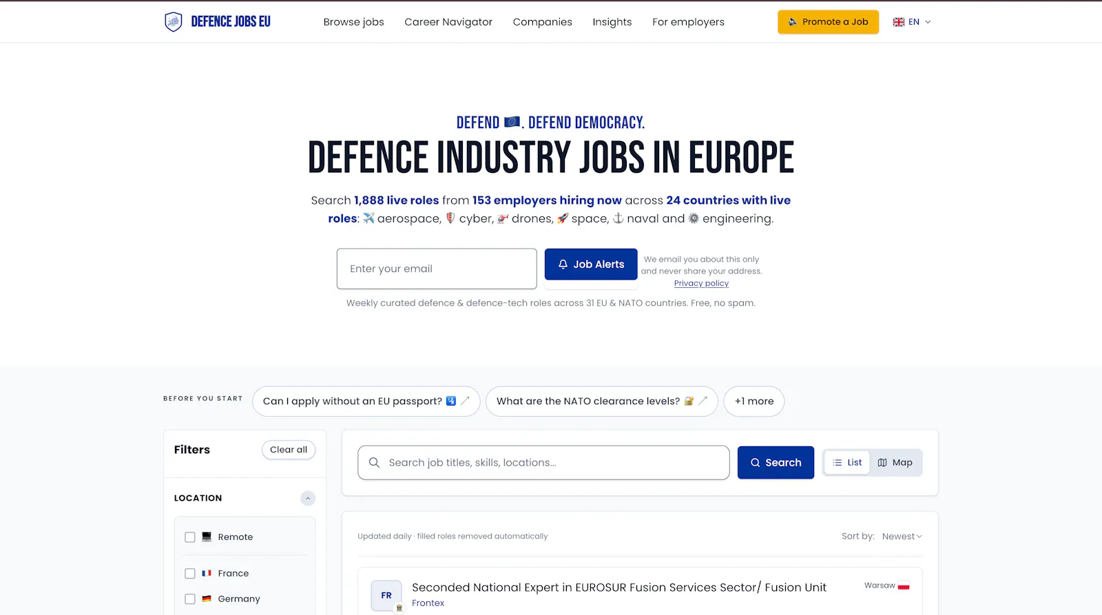 Defence Jobs EU screenshot 1
