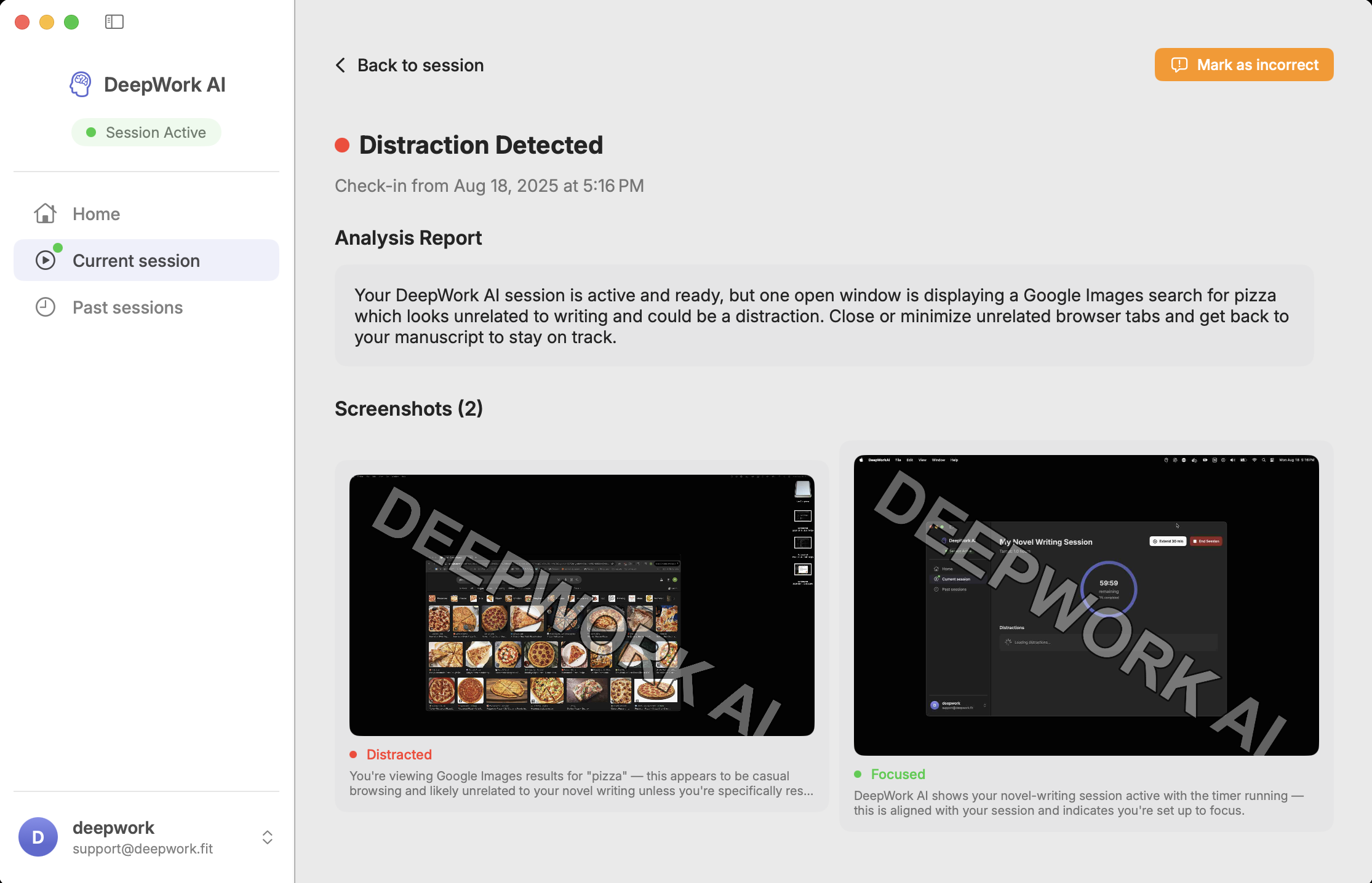 Deepwork AI - Een macOS -app die u gefocust houdt op uw werk media 3