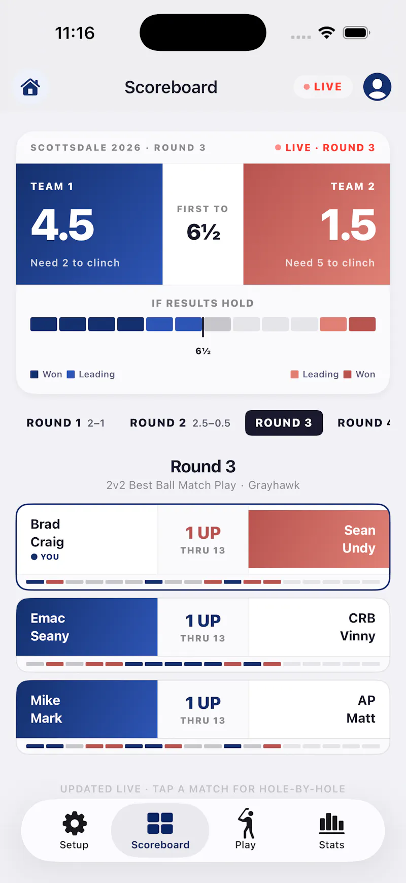 Dormie Golf Scoring screenshot 2