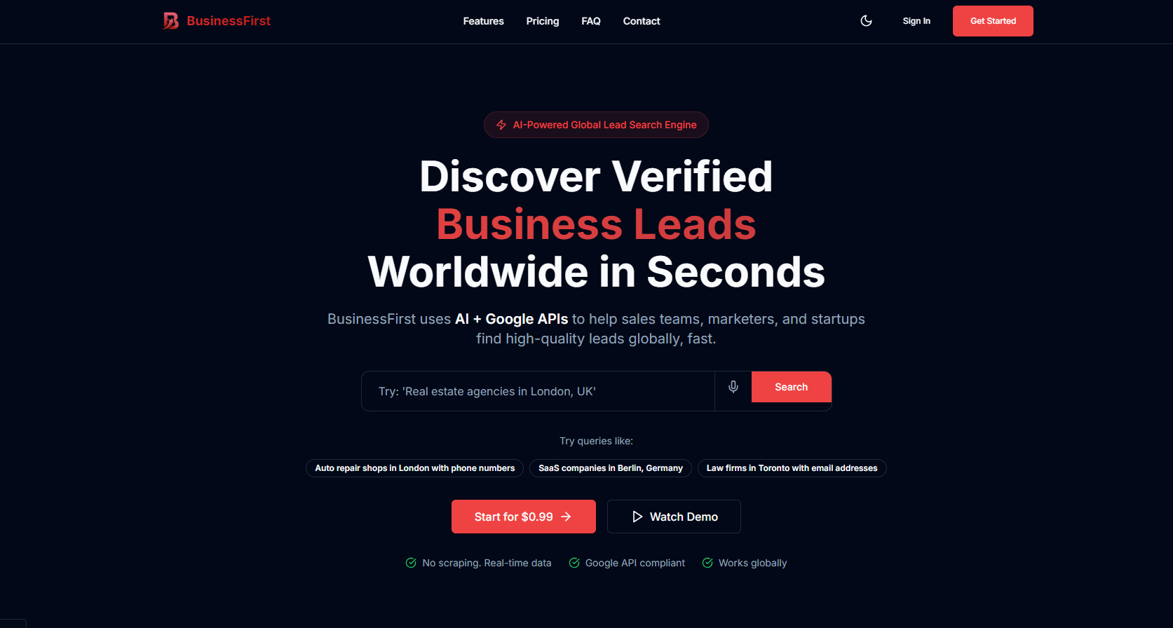 BusinessFirst - 고급 비즈니스 검색 및 리드 생성 플랫폼 미디어 1