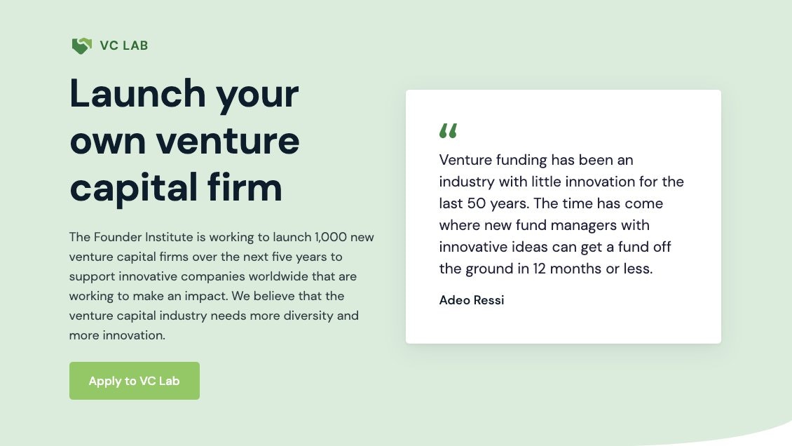 Vc Lab Pre Curriculum Vc Accelerator First Steps To Starting A Venture Capital Firm Product Hunt