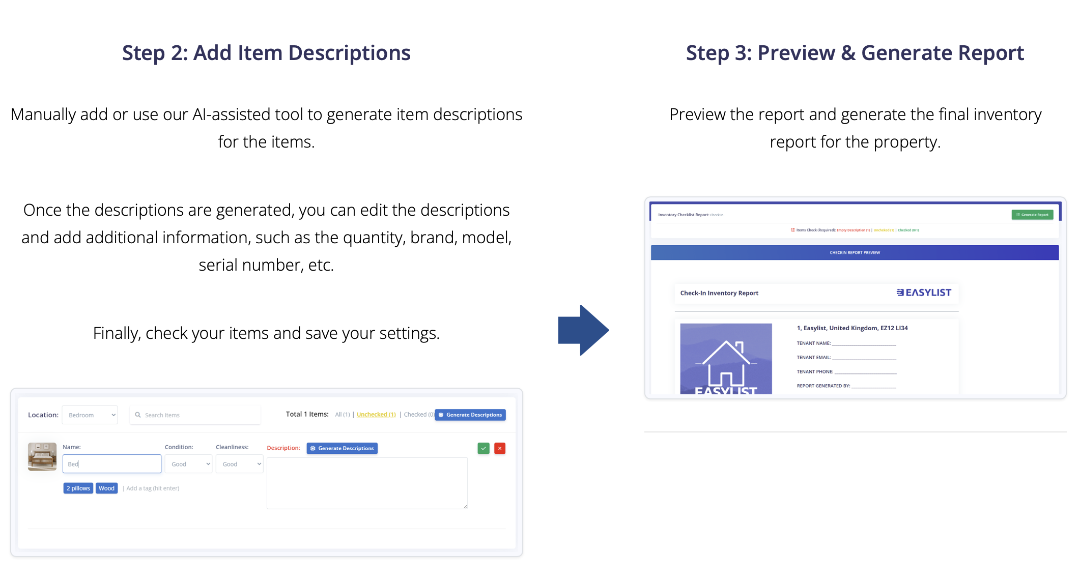 Easylist - Strumento di report di inventario delle proprietà AI che semplifica e automatizza media 3