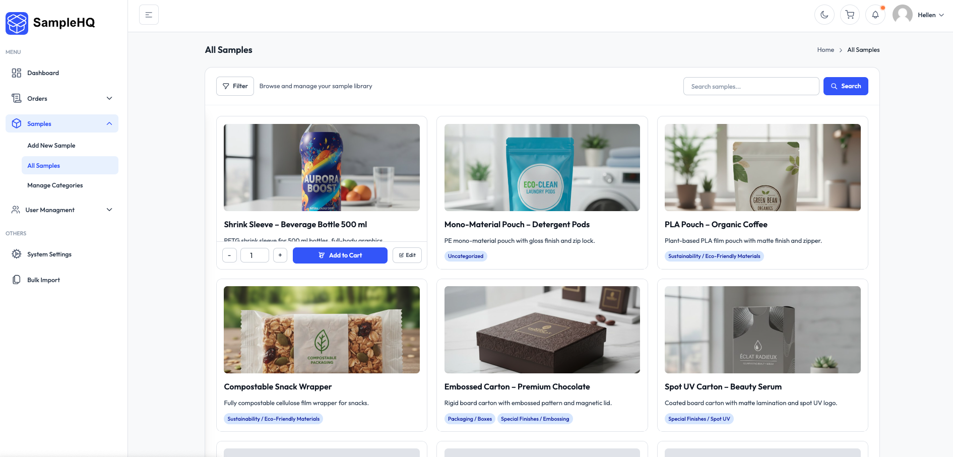 SampleHQ - Screenshot 3 showing product features and functionality