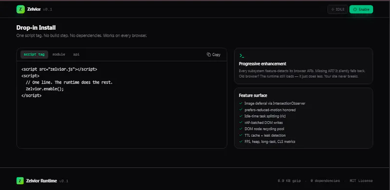 ZelviorRuntime screenshot 2