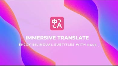 Logo Immersive Translate avec le texte : Sous-titres bilingues sans interruption pour les plateformes vidéo