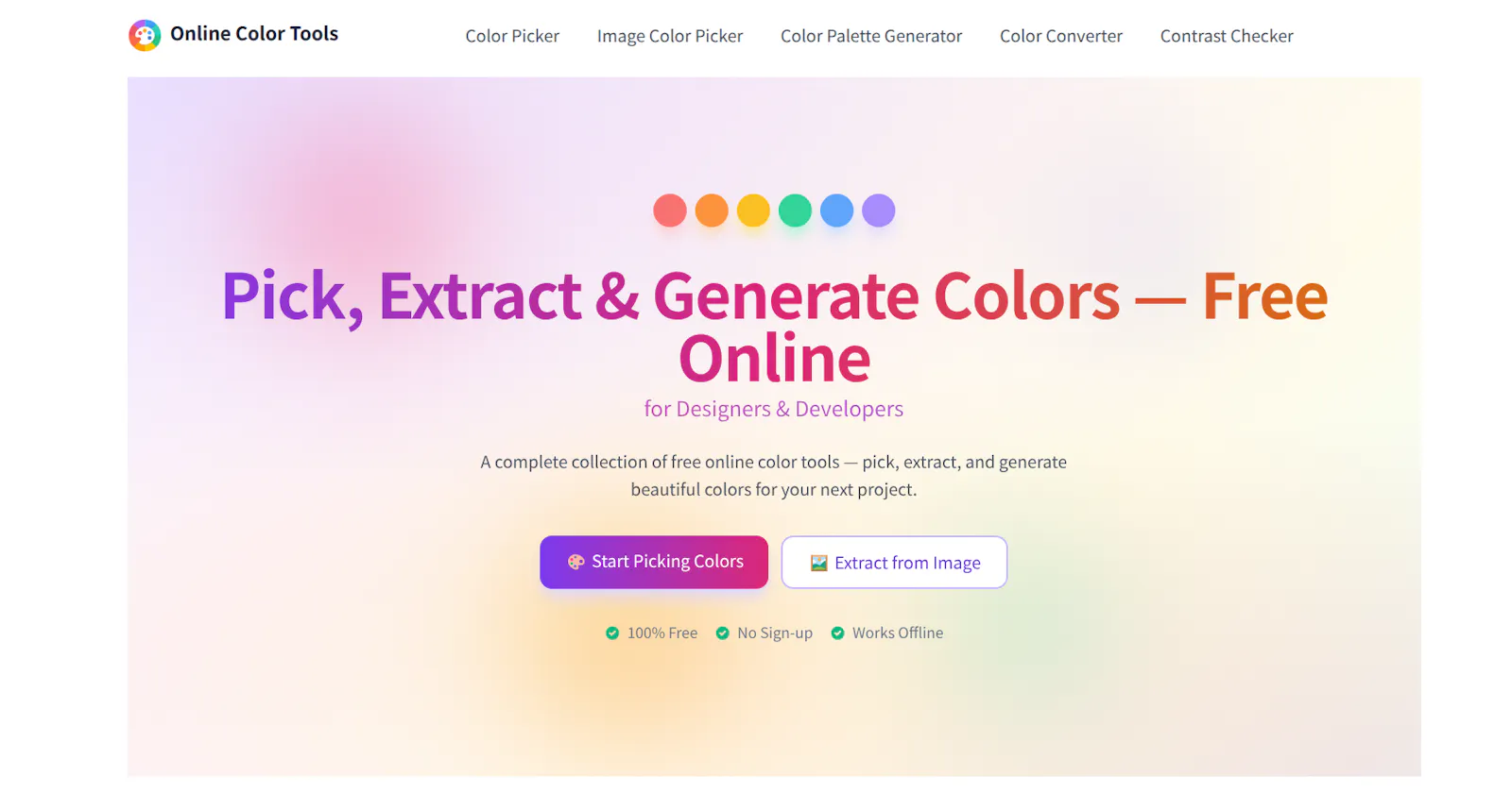 Free Online Color Tools for Designers screenshot 1