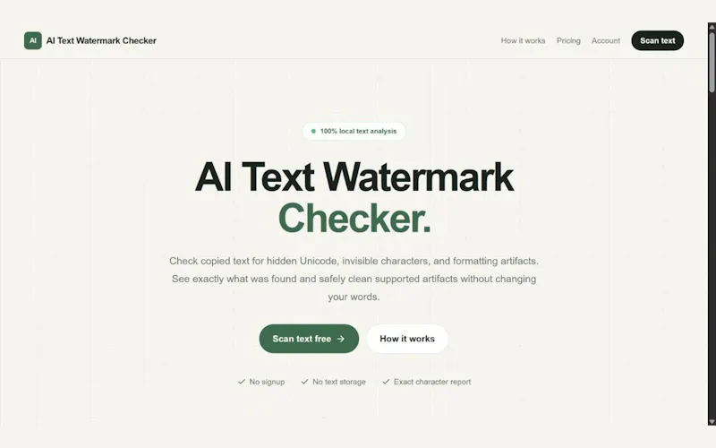 AI Text Watermark Checker screenshot 1