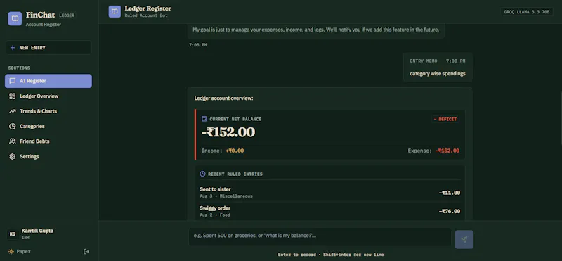 FinChat — Expense Tracker screenshot 3
