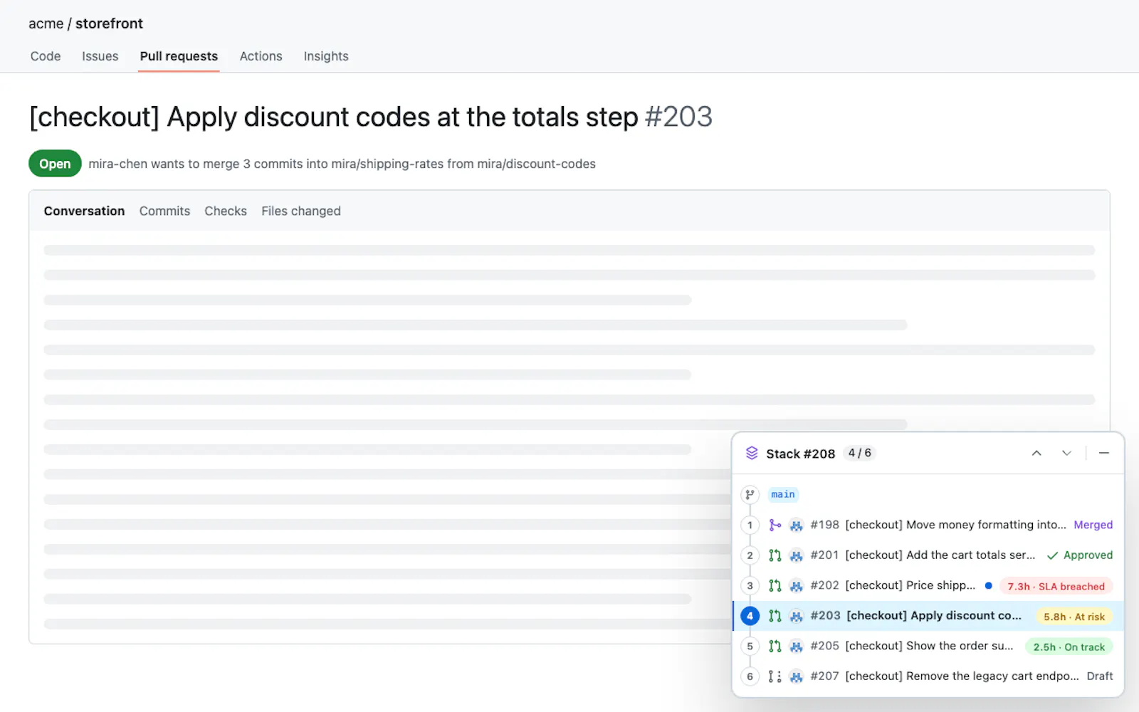 Stacked PRs for GitHub screenshot 3