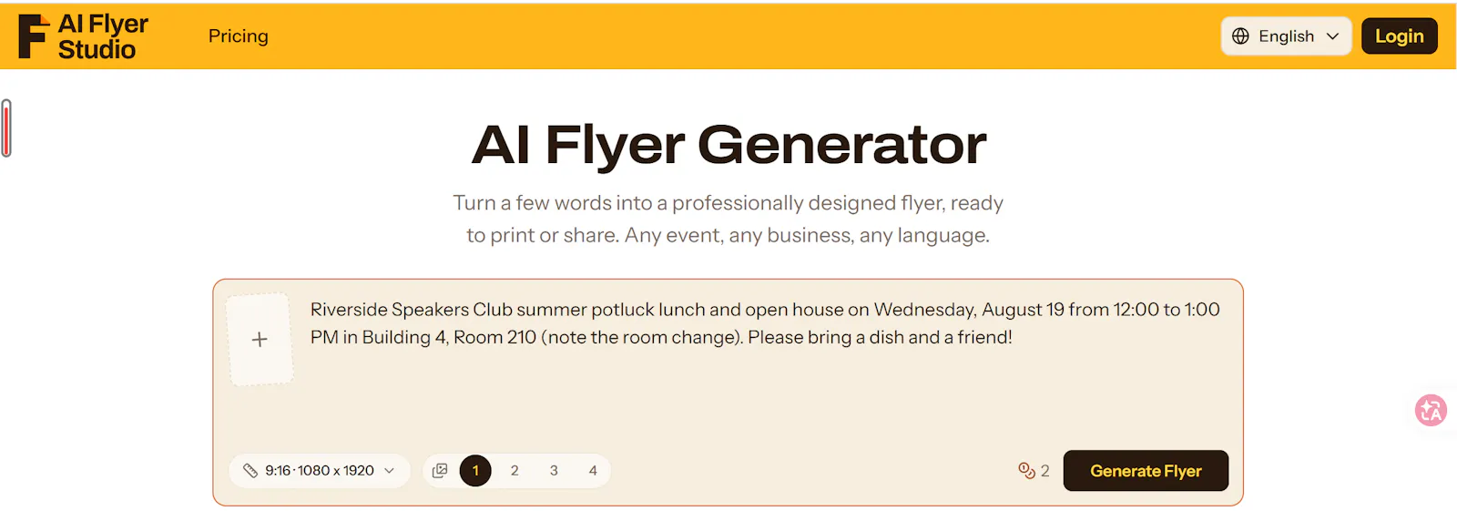 AI Flyer Studio screenshot 1