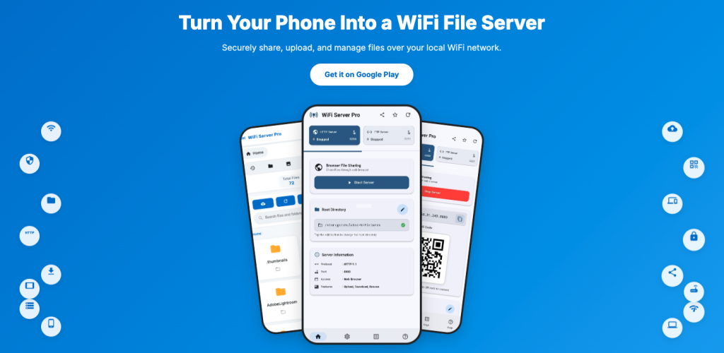 Média WiFi Server Pro- HTTP et application FTP - Transformez votre Android en un serveur de fichiers professionnel instantanément 2