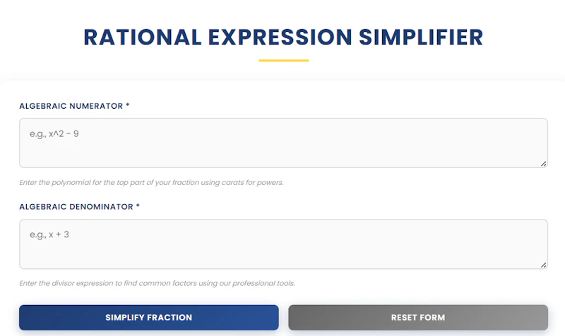 Rational Expression Simplifier screenshot 1