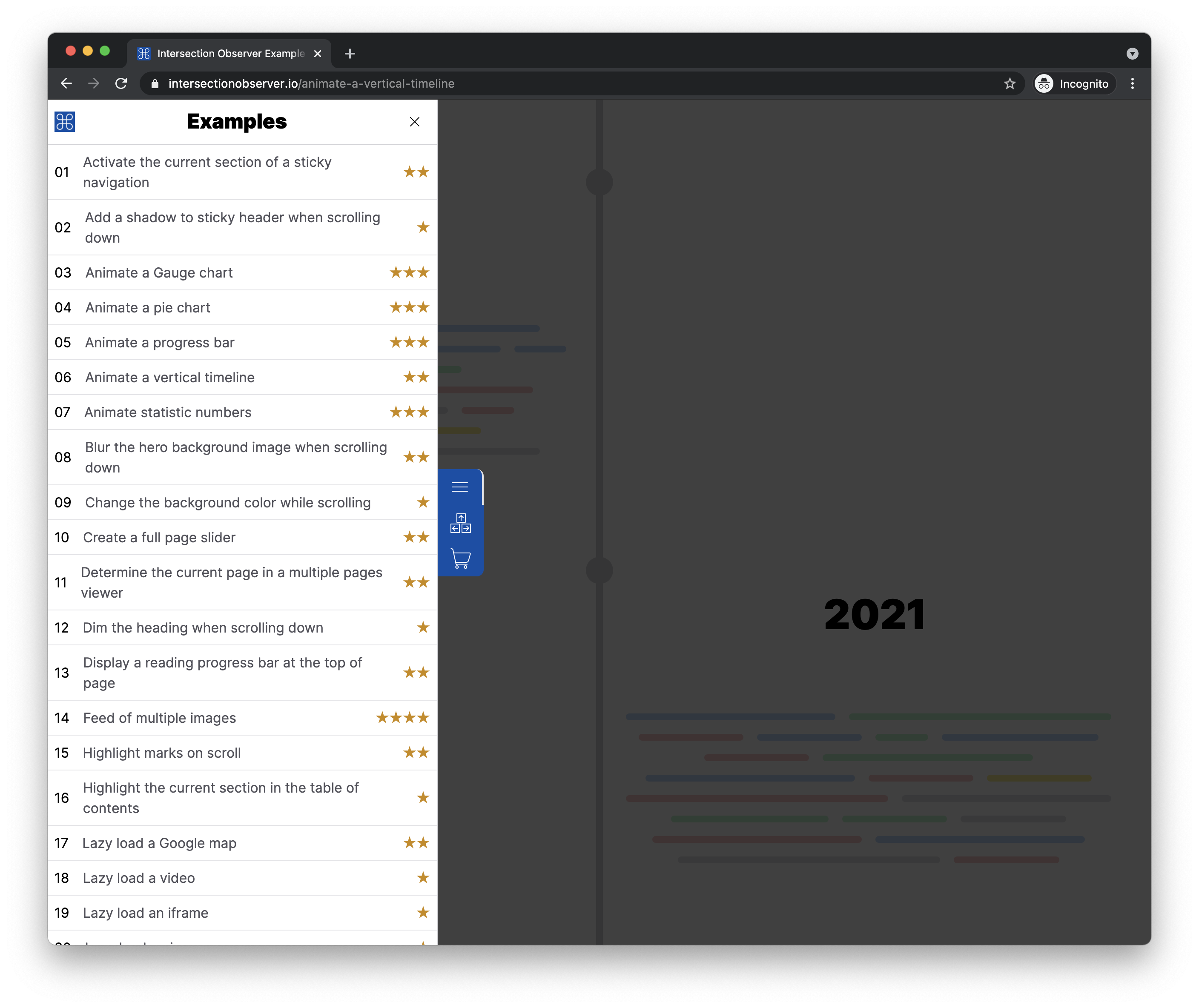 Intersection Observer Examples gallery image