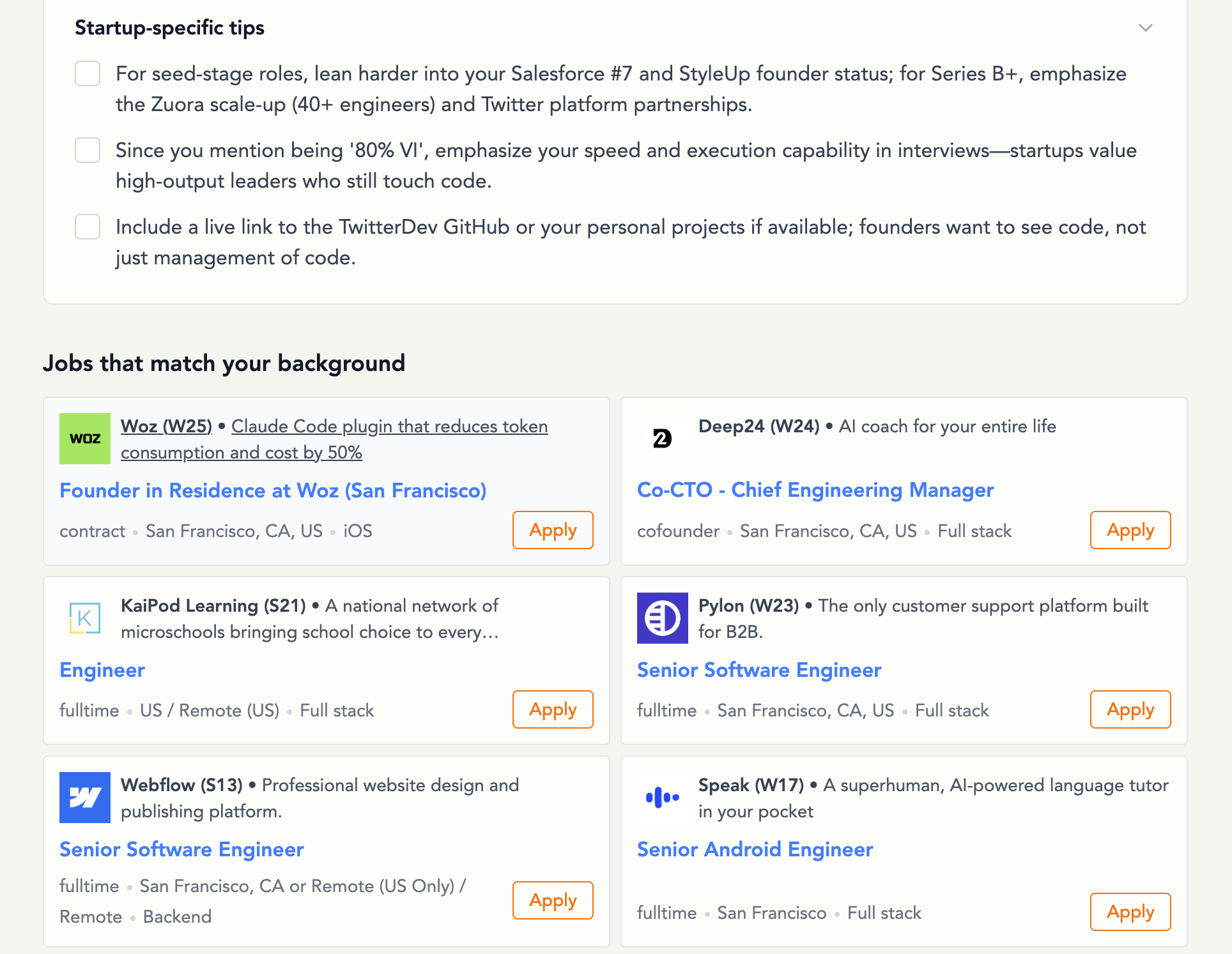 Work at a Startup - from Y Combinator gallery image