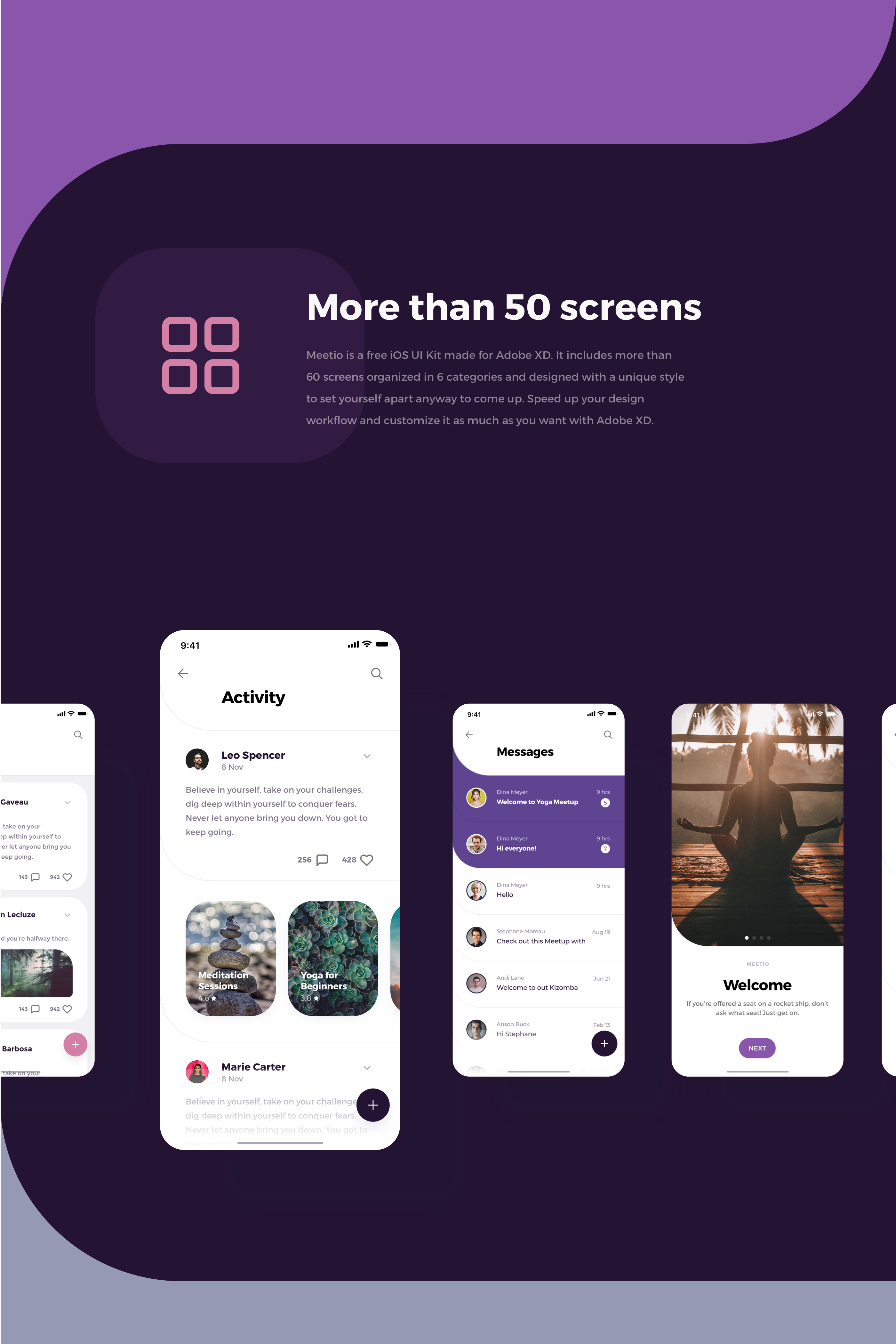 Social Meet Up UI-kit for Adobe XD gallery image