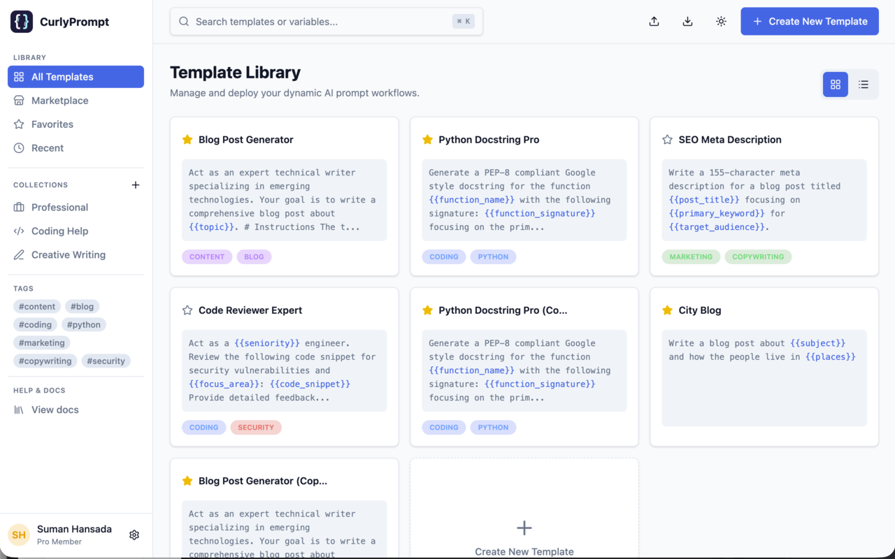 CurlyPrompt - Screenshot 3 showing product features and functionality