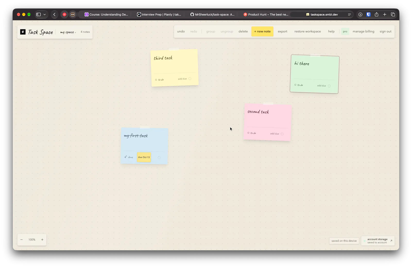 Task Space: Canvas Based Task Management screenshot 2