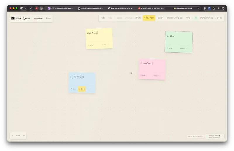 Task Space: Canvas Based Task Management screenshot 2