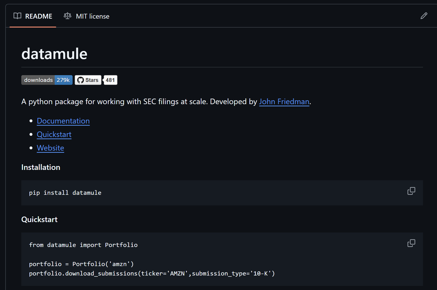 Datamule - Screenshot 2 showing product features and functionality