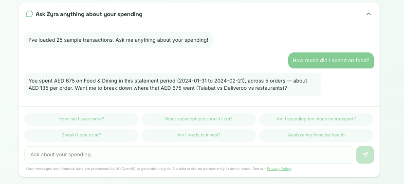 AskZyra - Screenshot 4 showing product features and functionality