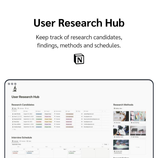 User Research Hub Notion Template