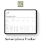 Notion Subscriptions Tracker Template