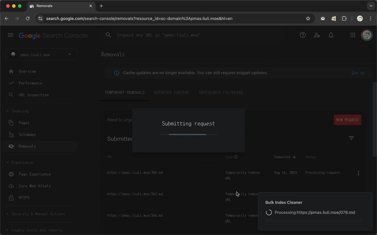 Google Search Console Console Очистка индекса media 4