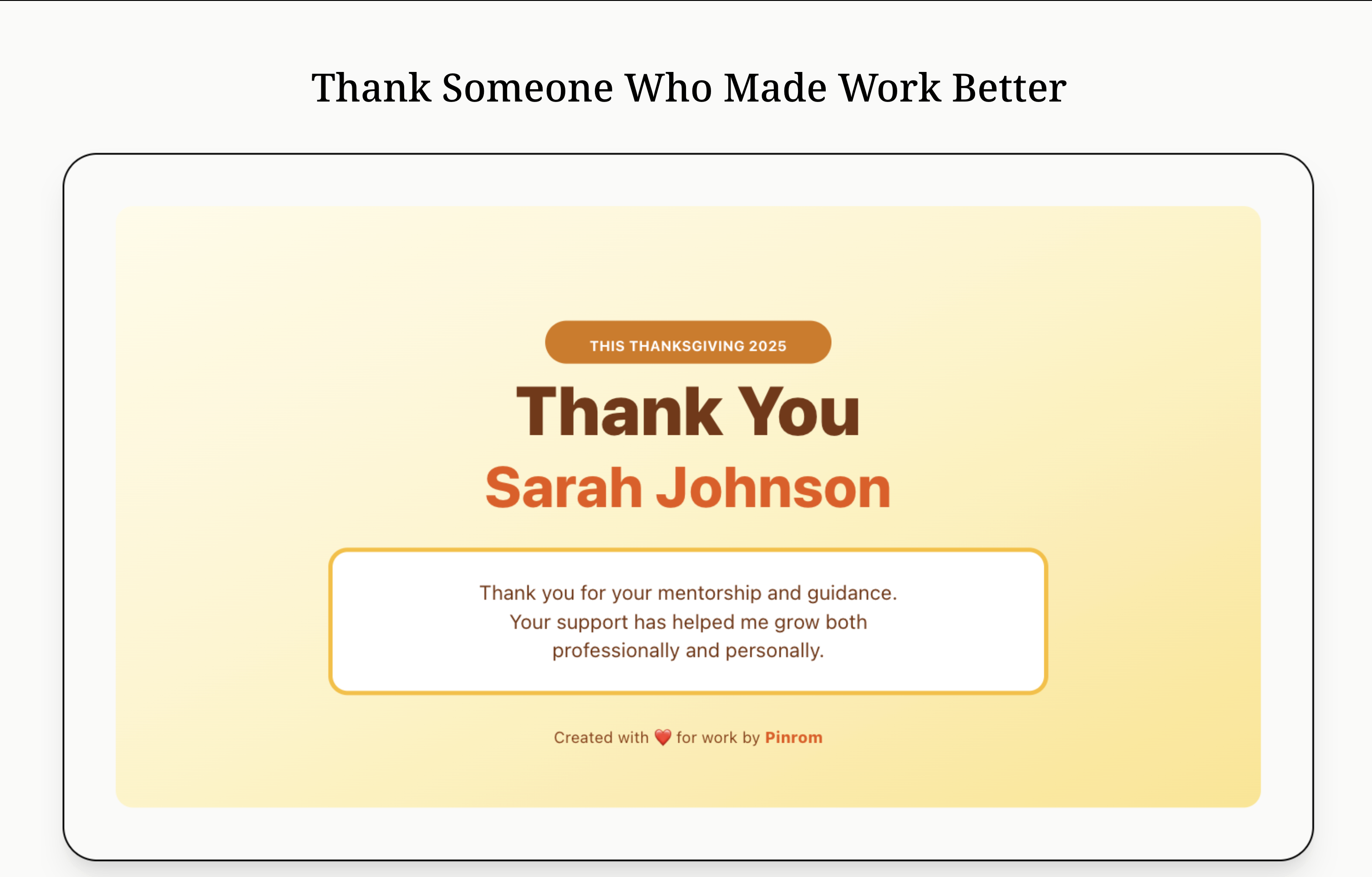 Pinrom Thanks - Product Hunt launch logo