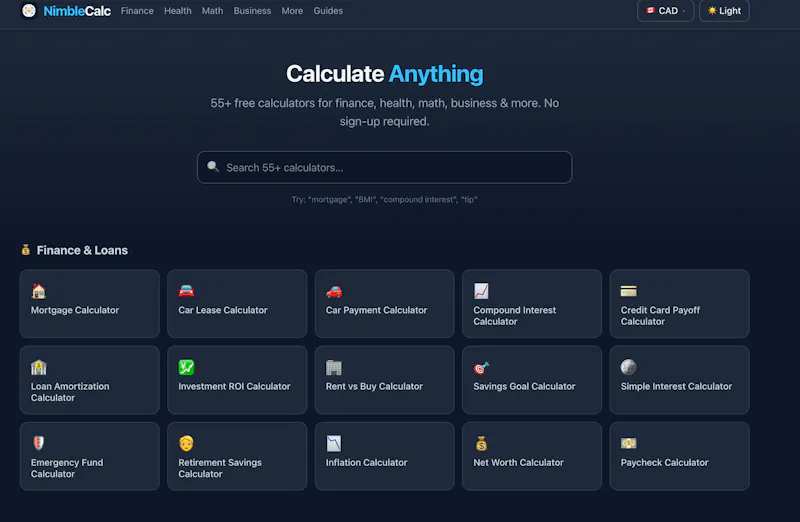 NimbleCalc screenshot 1
