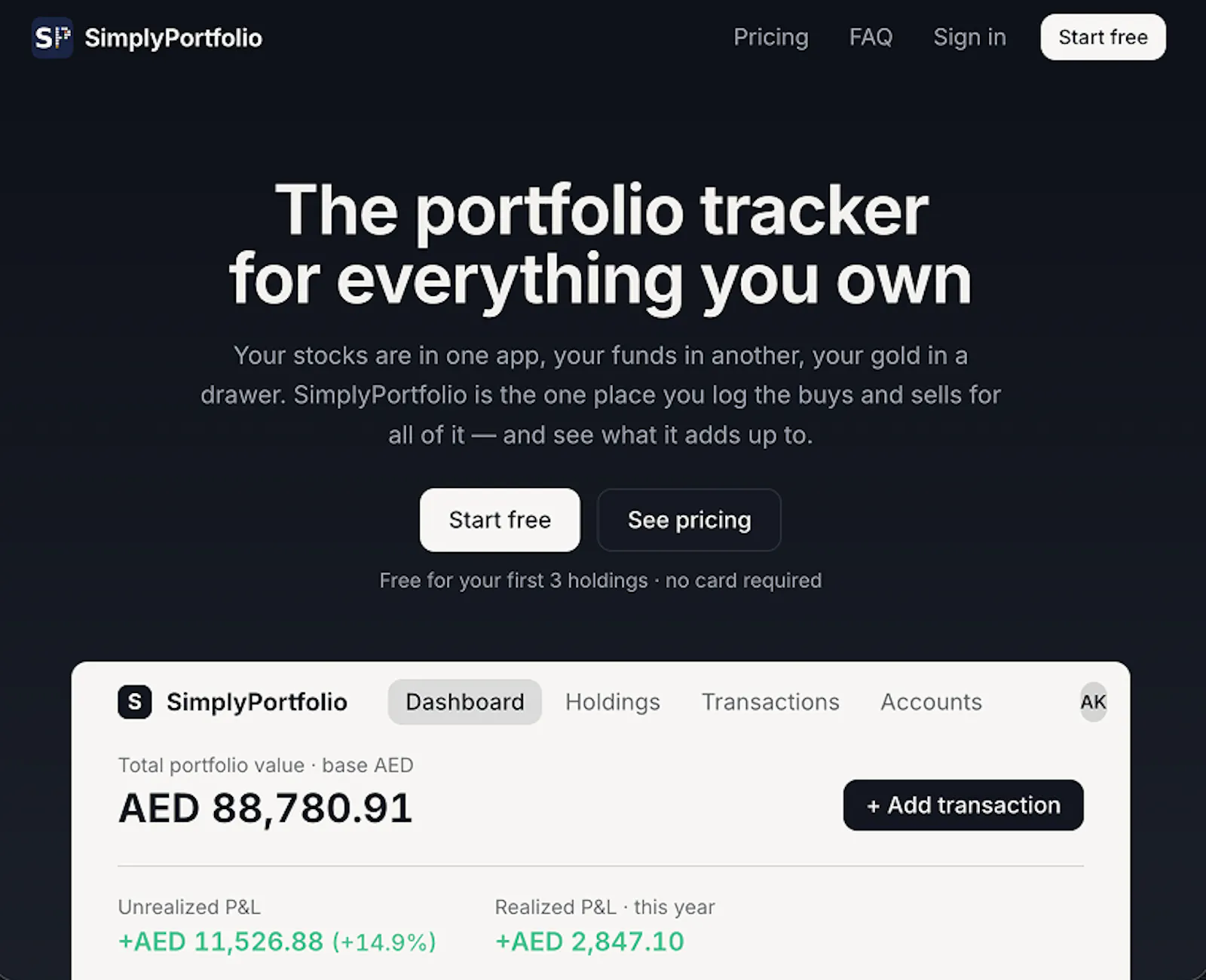 SimplyPortfolio screenshot 1