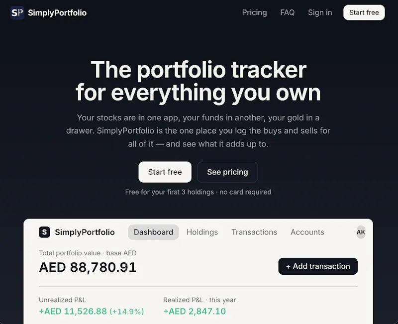 SimplyPortfolio screenshot 1