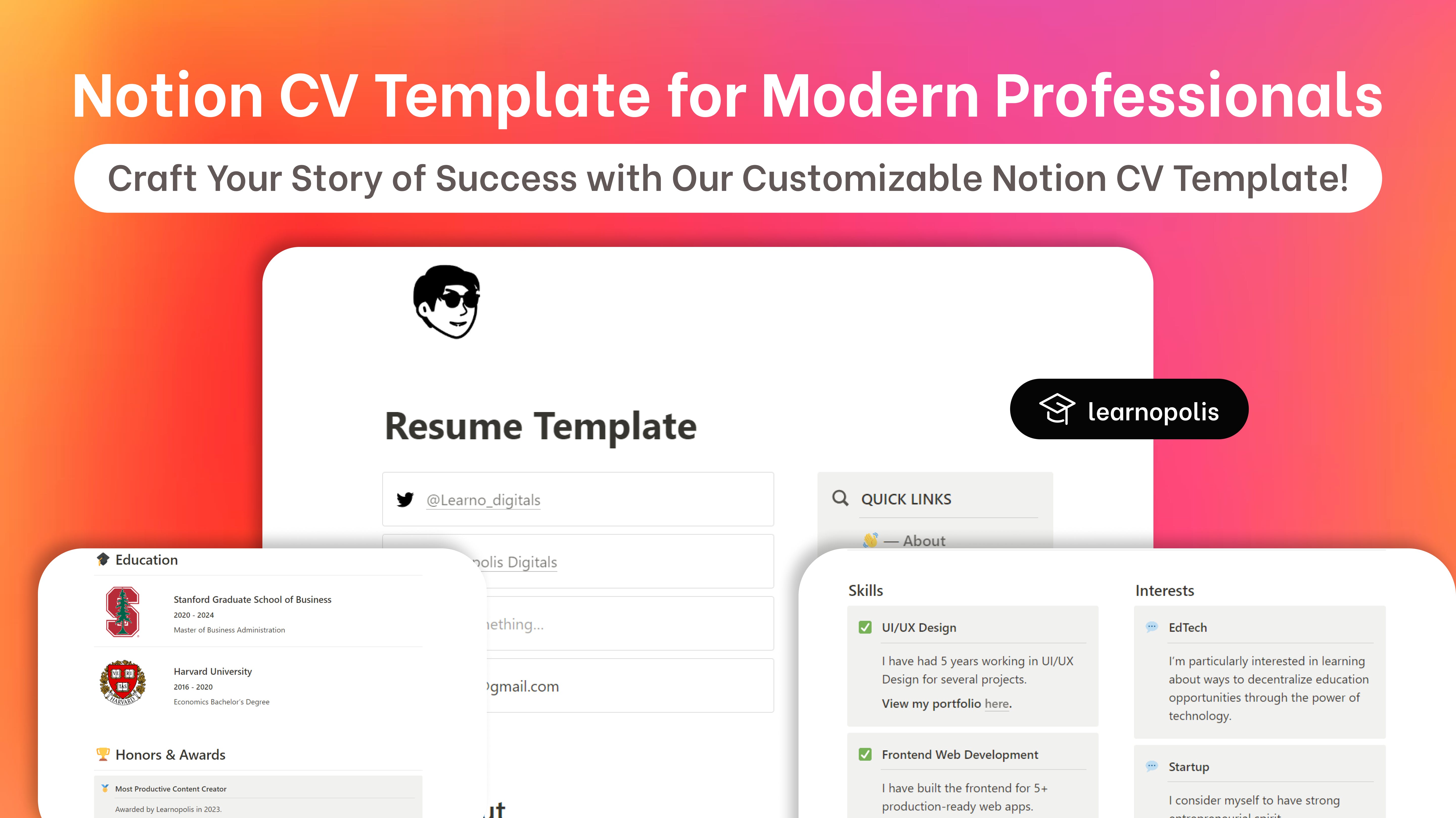 Notion CV Template for Modern Professionals media 1