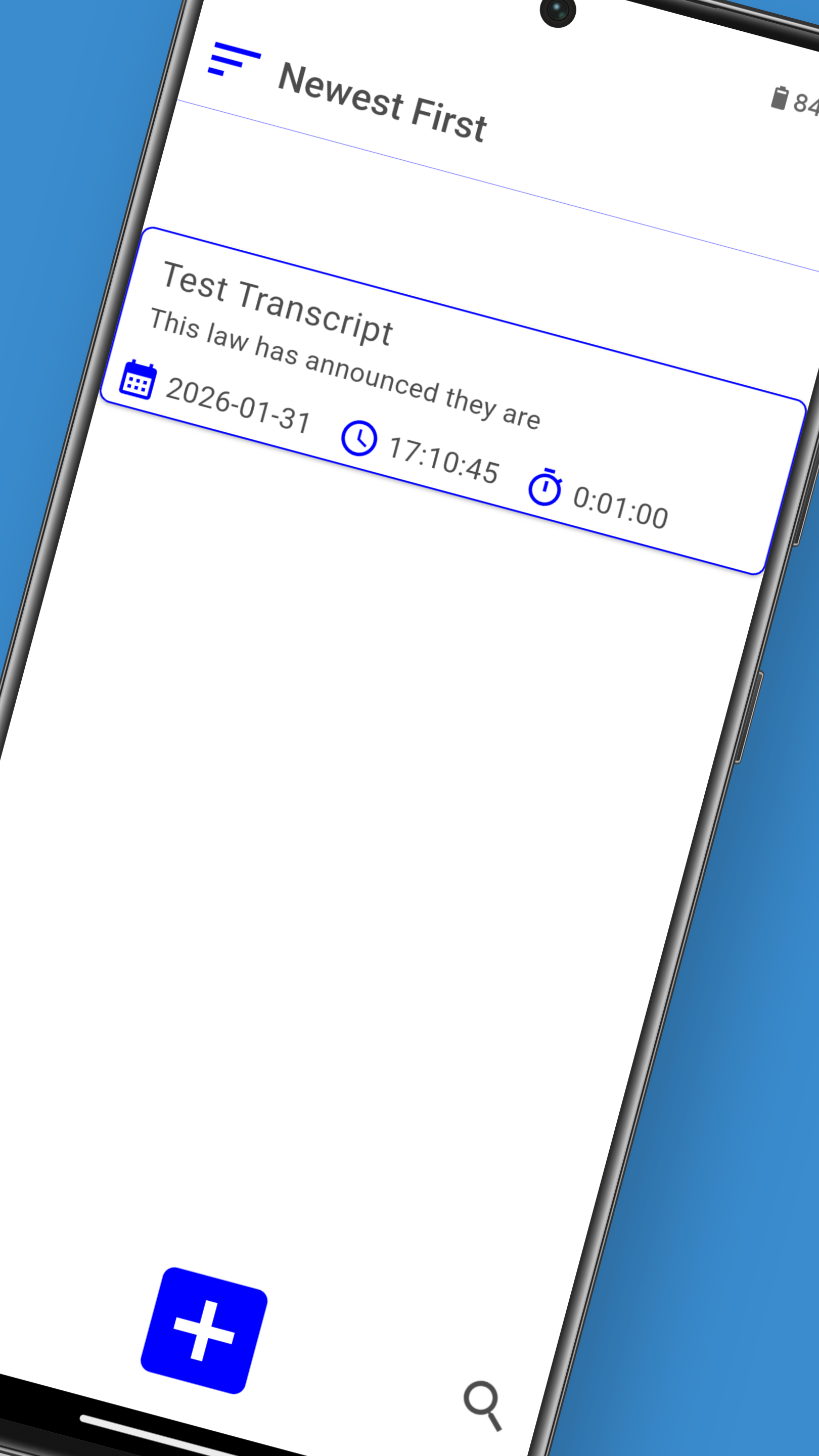 The Transcriber - Screenshot 2 showing product features and functionality