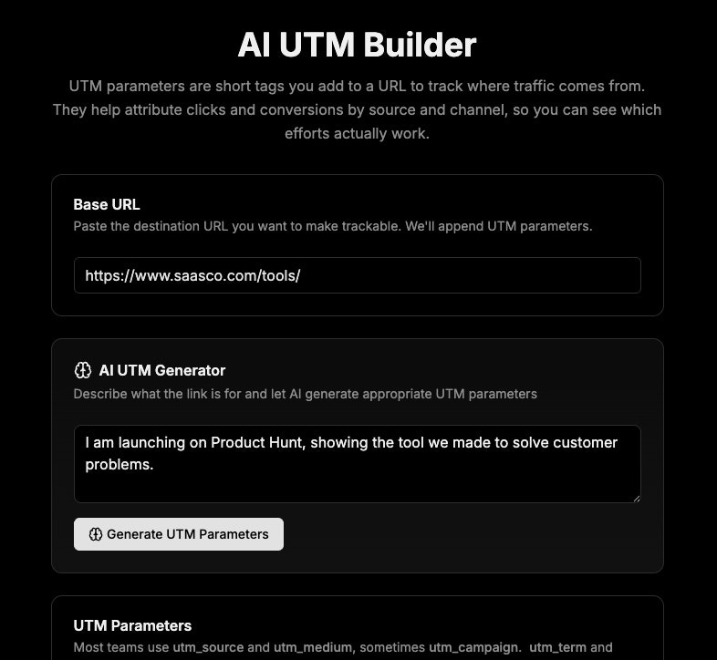 Saasco - UTM Builder