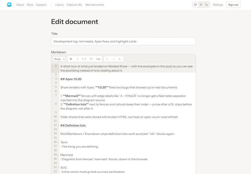 Marked Share screenshot 3