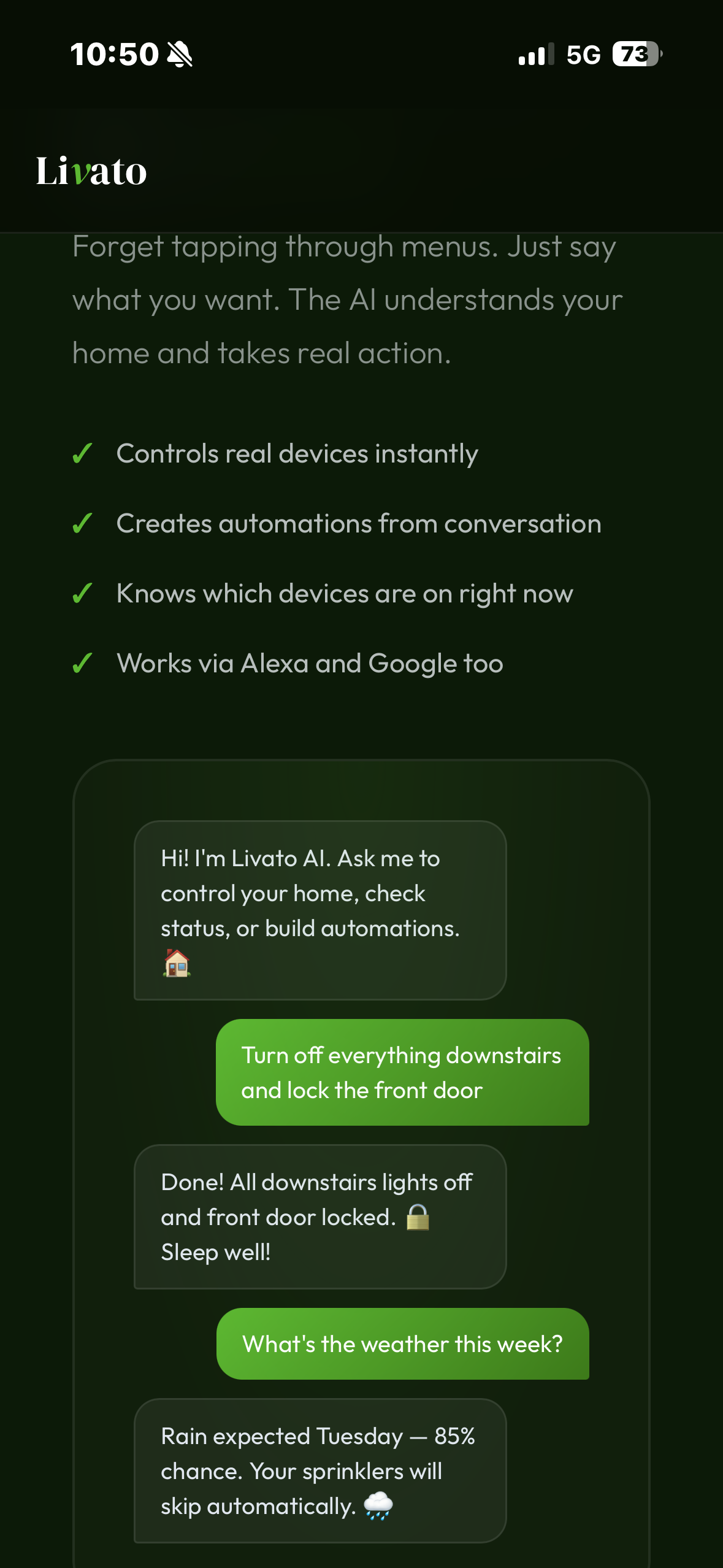 Livato ai control and setup gallery image