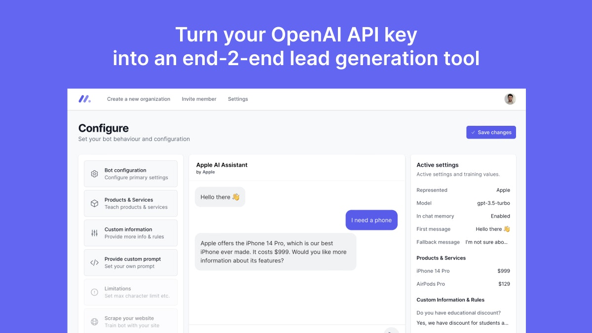 갈매기 - OpenAI API 키를 End-2-End 리드 생성 도구로 전환하십시오. 미디어 1