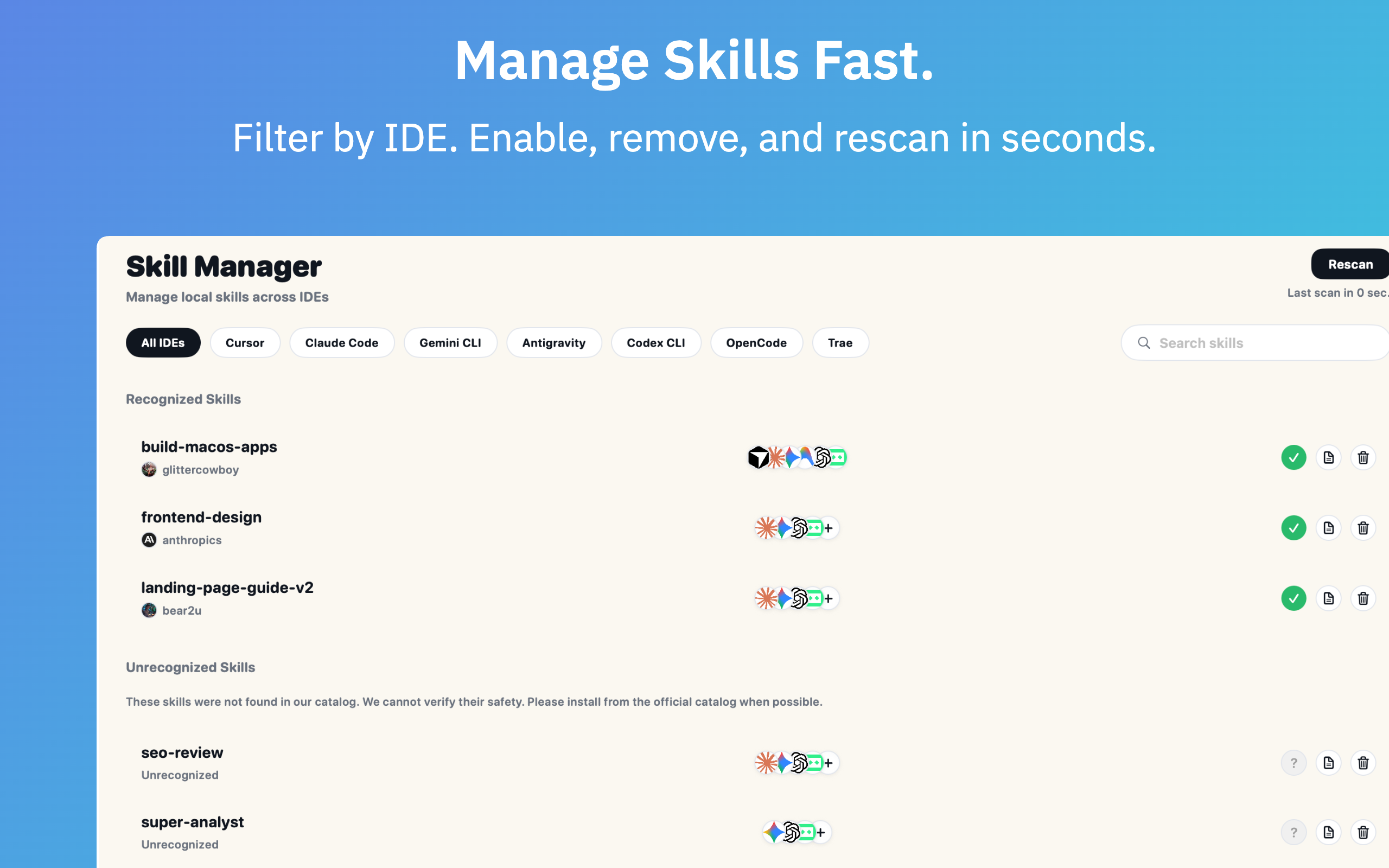 SkillMap: AI Skill manager - Screenshot 3 showing product features and functionality