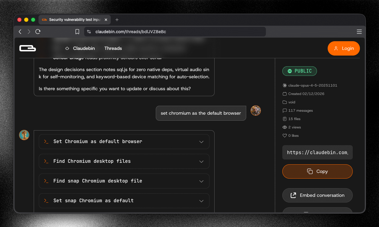 Claudebin - Screenshot 2 showing product features and functionality